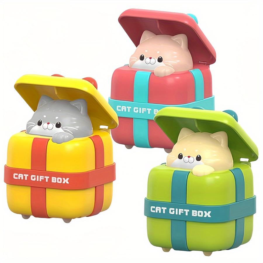 Press Cute Sliding Cartoon Inertia Toy Car Inertia Car Birthday Party Gift Cat Toy Car,Can Walk Without Batteries,Suitable As Halloween,Christmas Gift
