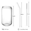Trinkgläser 4er Set - Dosenförmige Glasbecher, 400ml Biergläser, Tumbler, Cocktailgläser, Whiskeygläser Mit Strohhalmen