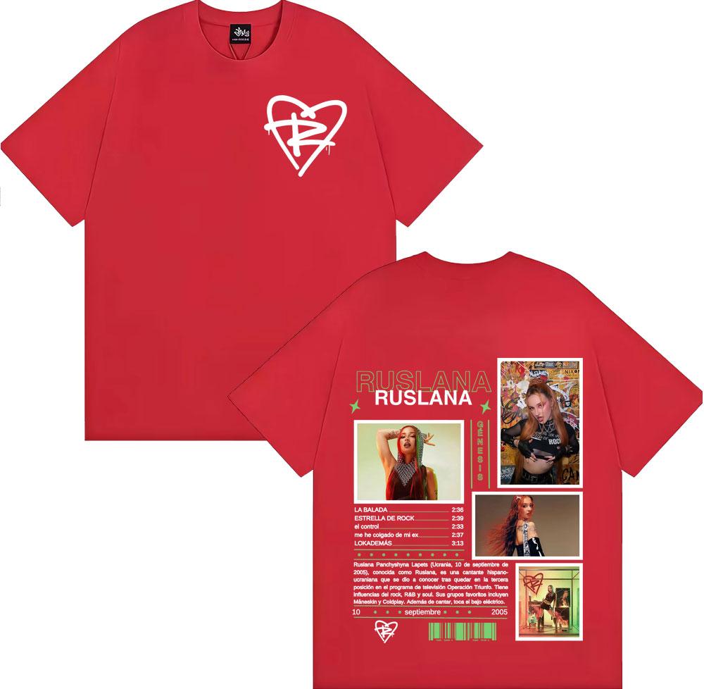 Singer Ruslana Album Tour 2025 Graphic T Shirts Men Women Fashion Hip Hop Punk T-shirt Oversized Short Sleeve T Shirt Streetwear