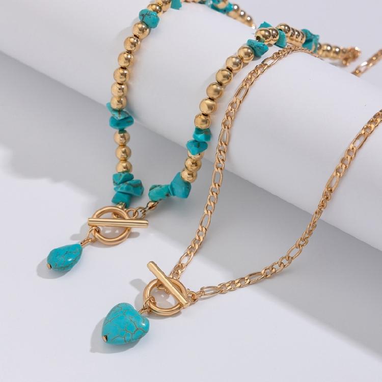 Fashionable Turquoise Statement Necklaces Adjustable Length Choker Trendy Accessories for Various Outfits and Event