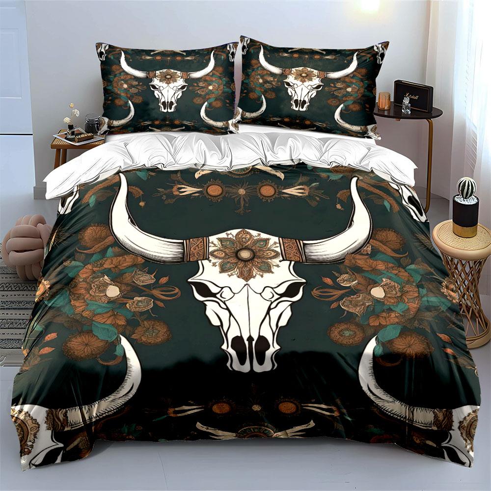 "Whimsical Wild Skull Elegance" Bedding Sets Duvet Covers Pillowcases(1* Duvet Cover 2* Pillowcases Without Duvet Insert)