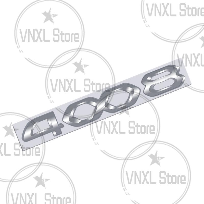 Car-Styling For Peugeot 208 2008 508 5008 308 3008 408 4008 Letter Chrome Silver 3D Metal Stickers Car Trunk Body Auto Decals