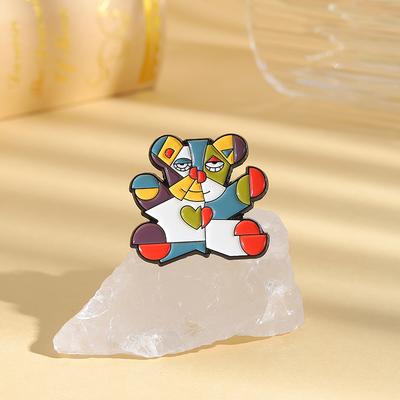 Color Block Stitching Cat Enamel Pins Picasso Abstract Paintings Brooches Lapel Badges Clothes Animal Jewelry Gift for Friends