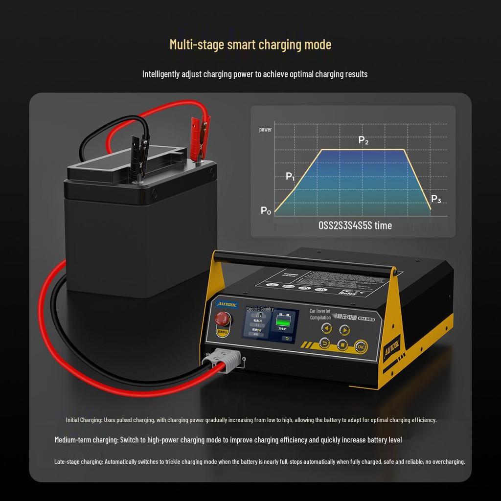 AUTOOL EM385 Car Voltage Stabilizer & Smart Battery Charger
