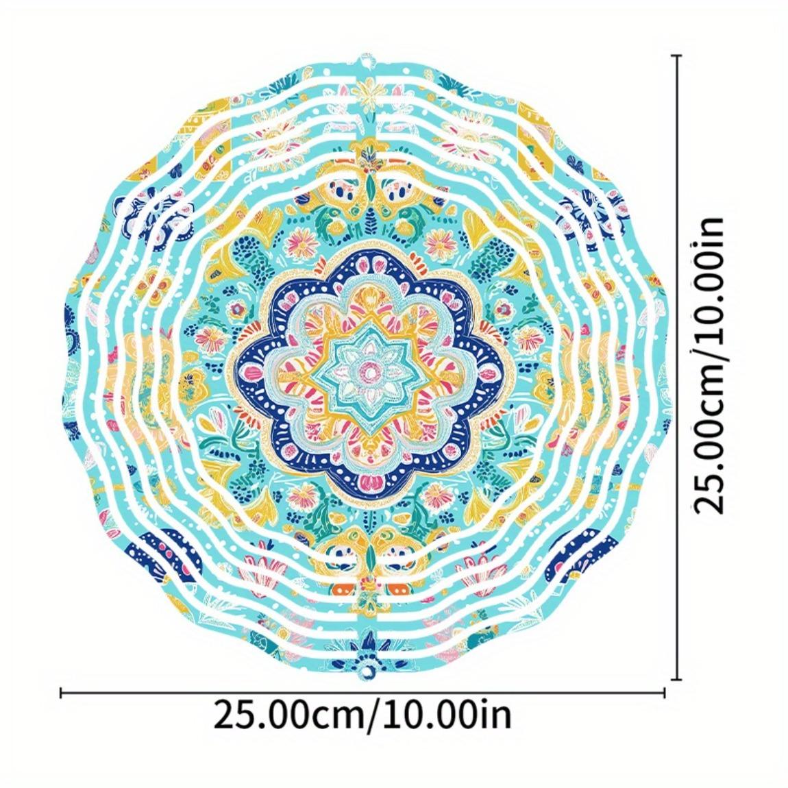 

Металлический колокольчик-мандала 25,4 см, вырезанный лазером, садовый декор с вращающимся крючком, яркий цветочный дизайн для всех сезонов, для использования в помещении и на улице, идеально 01A