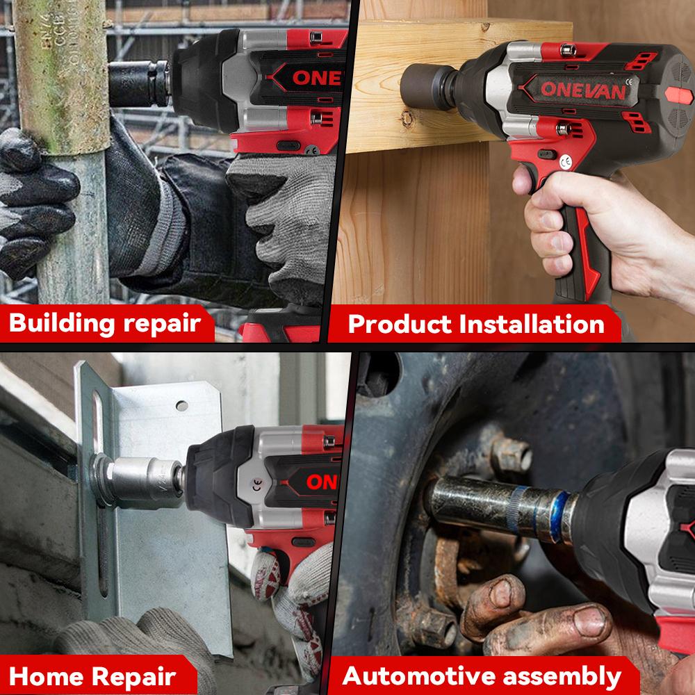 ONEVAN 588VF 700 N.M Dreiemoment Børsteløs Elektrisk Slagnøkkel 1/2 Tomme Børsteløs Slagnøkkel DTW700 Batteridrevet Verktøy For Makita 18v Batteri