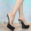 MCLUBGIRL 2026 Summer Wear Crystal Cool Slippers Thick-soled Waterproof Transparent Word With High-heeled Sandals LFD-3640-6