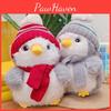 Hat Scarf Penguin Design Animal Playful Toy Couple Plush Toys Room Decoration