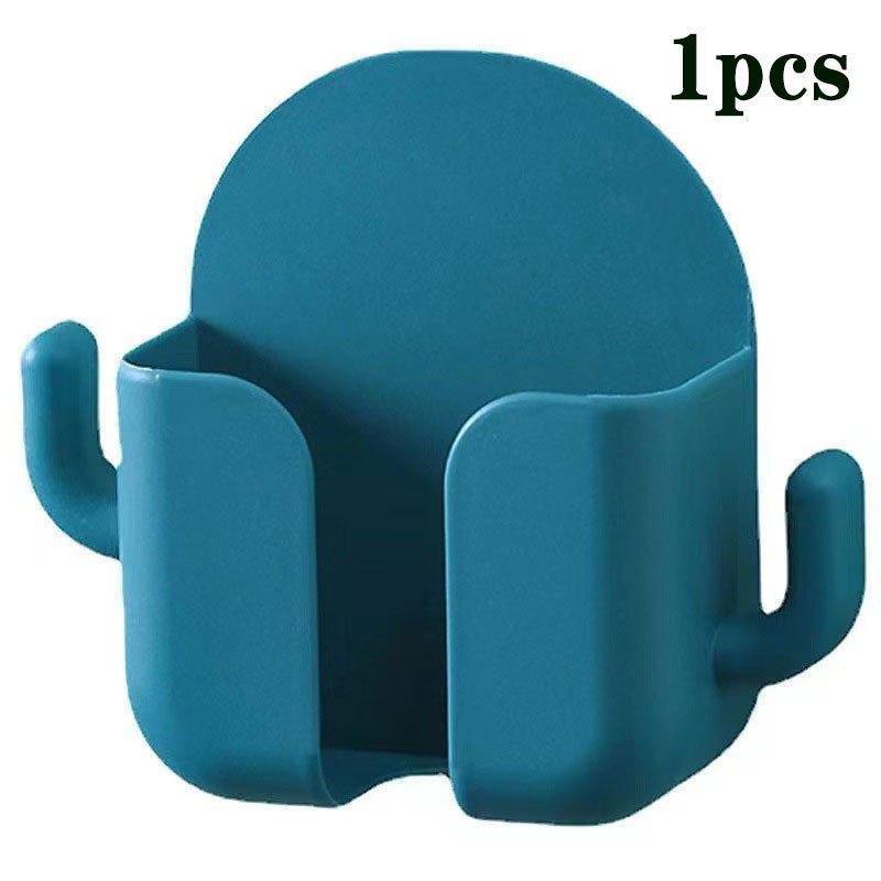 1pc Foldable Wall-Mounted Storage Box, Plastic Phone Stand & Remote Control Organizer for AC & TV - No Power Needed, Independent Design