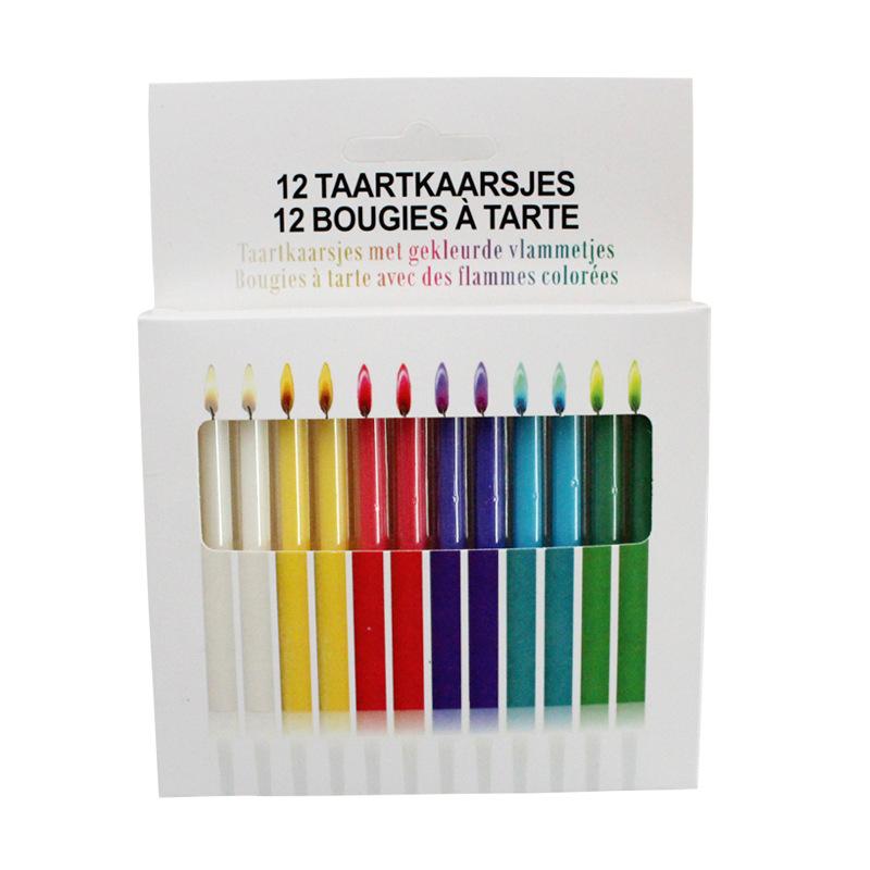 

Birthday Colorful Flame Candles Ins Style Creative Children s Baking Cake Decoration Party Birthday Candles 12 pcs colored flame candles