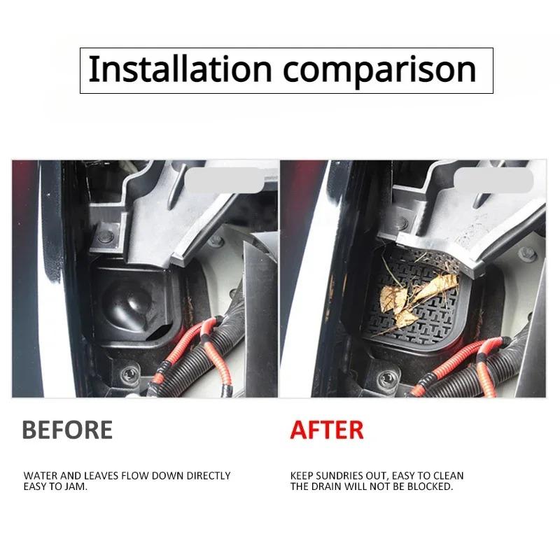 For Tesla Model Y Debris Filter Front Trunk Water Guide Channel Protective Net Cover Debris Leak Filter Groove Anti Clogging