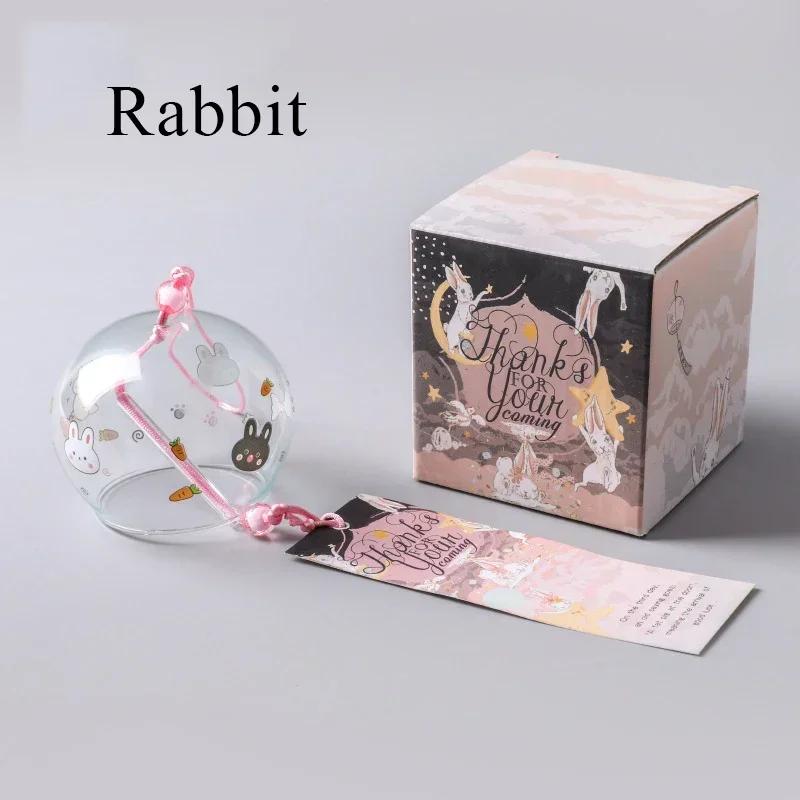 New Japanese Wind Chimes Handmade Glass Home Decoration Pendant Good Luck Wind Chimes Cartoon Cat Sakura Garden Window Bell Gift