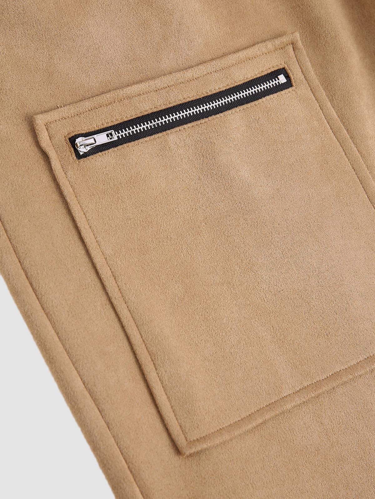 ZAFUL Мужские повседневные брюки на кулиске из искусственной замши с карманами — фото 8