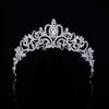 Bridal Princess Austrian Crystal Tiara Wedding Crown Veil Hair Accessory Silver