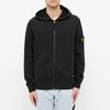 Stone Island Classic Solid Color Zip Hoodie With Badge Unisex Hoodies Black 721564251-V0029