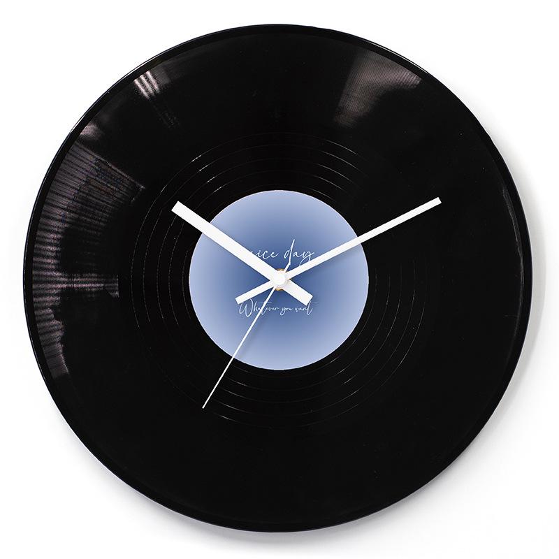 Sonnenuntergang Schallplatte Wanduhr Hochwertiges Ornament Vintage Uhrenhalter DIY Chinesischer Standard Tisch