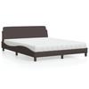 VidaXL Bed with Mattress Dark Brown 160x200 Cm Fabric 3208427