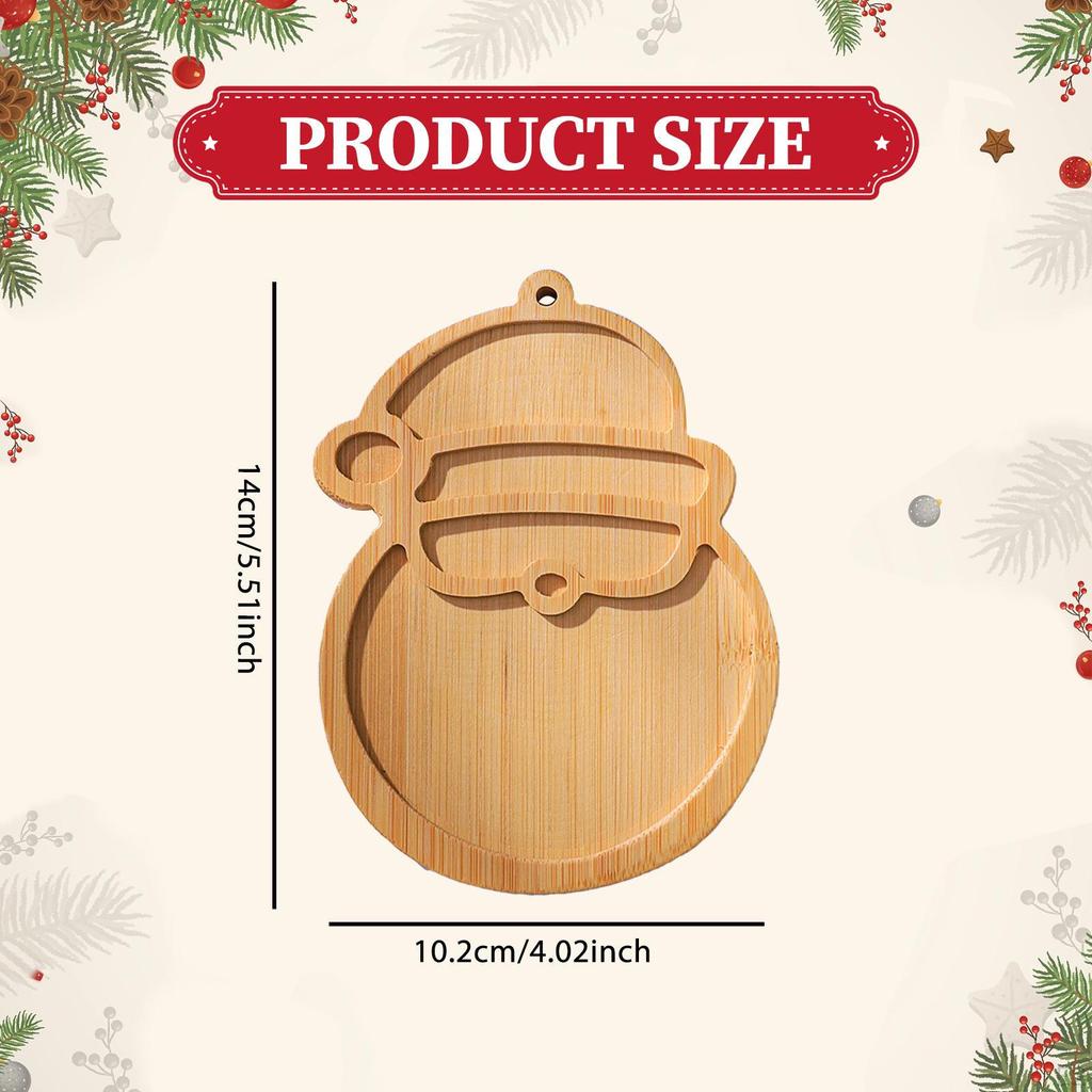 Coaster Base Bamboo Christmas Themed for Kids Adults Gift Dining Handmade Multipurpose DIY