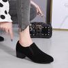 New Soft Leather Women's Shoes - Trendy Platform Heels, Versatile, Thick Heel, Round Toe, Single Shoe