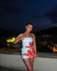 Robe Bodycon Florale Décolleté Bardot Été 2025 pour Femmes
