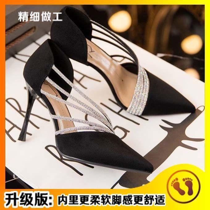 High temperament high heels niche high temperament spring soft soles do not tire feet increase height single shoes