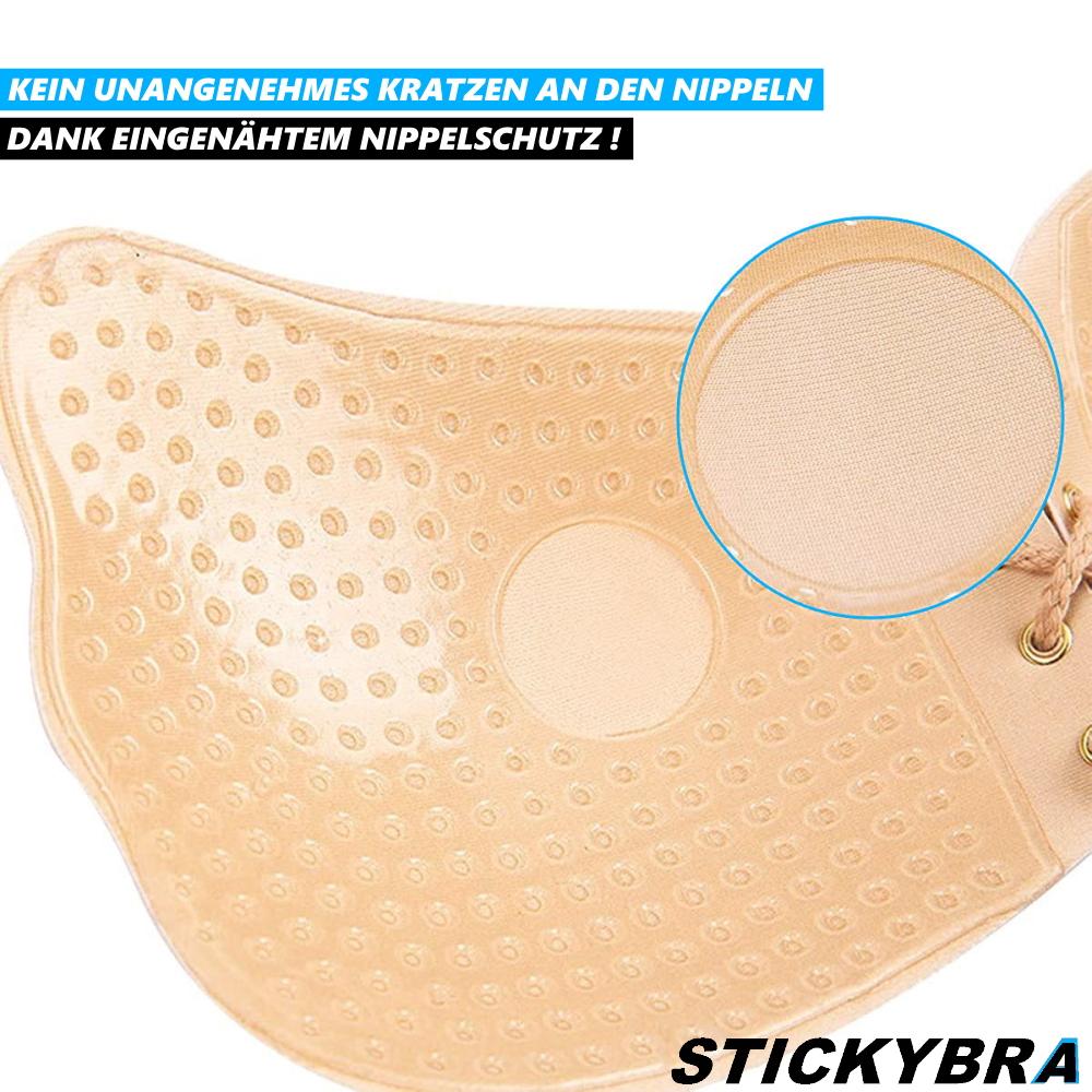 STICKYBRA Silikon Klebe BH Push UP trägerlos selbstklebend rückenfrei Abiball