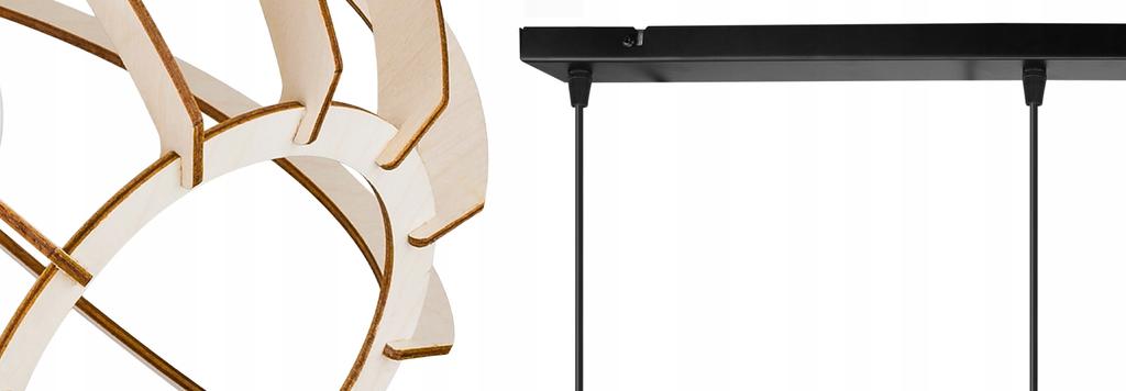 NOWOCZESNA DREWNIANA wisząca lampa sufitowa LED