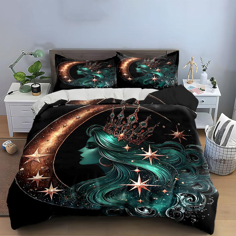 Celestial Queen's Radiant Beauty. Bedding Sets Duvet Covers Pillowcases(1* Duvet Cover 2* Pillowcases Without Duvet Insert)