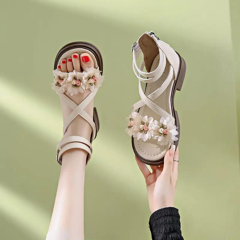 

Fashion With Medium Heels Zip Women s Sandals Original Shoe Chic and Elegant Anti Slip Hot Comfortable Wholesale 2025 Trend Ladies Shoes 40