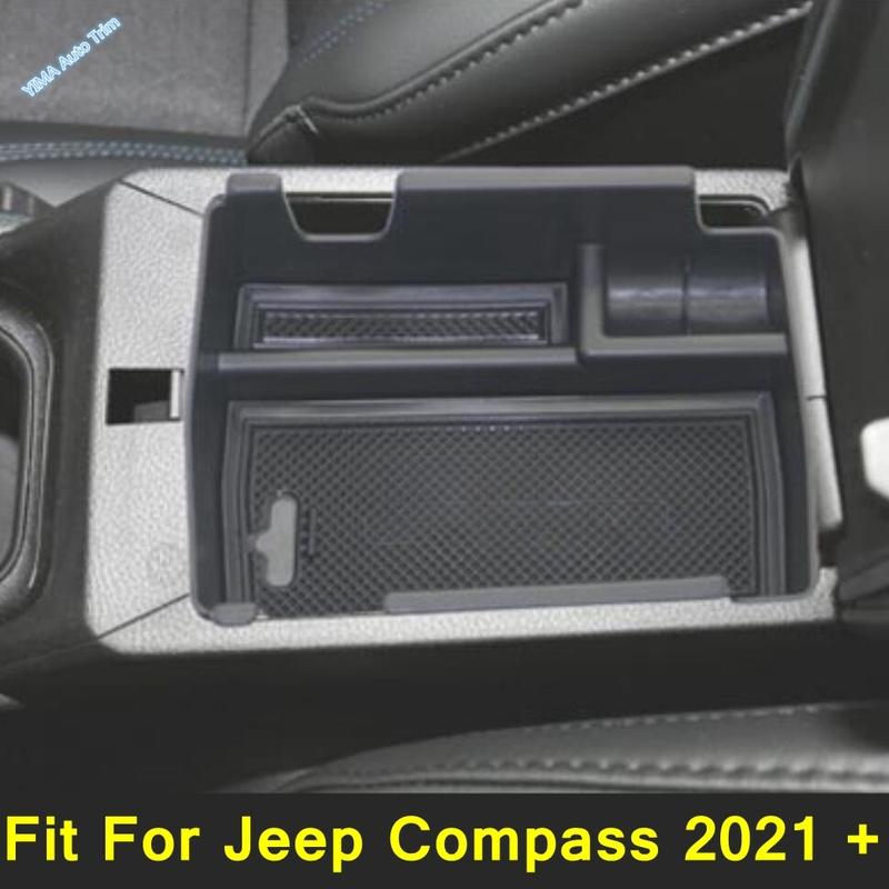 Car Armrest Box Storage Center Console Organizer Container Holder Tray Cover For Jeep Compass Modification Accessories