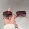 Vintage Rectangle Sunglasses Men New Fashion Classic Gradient Decorative Shades Women Ins Luxury Brand Design Sun Glasses