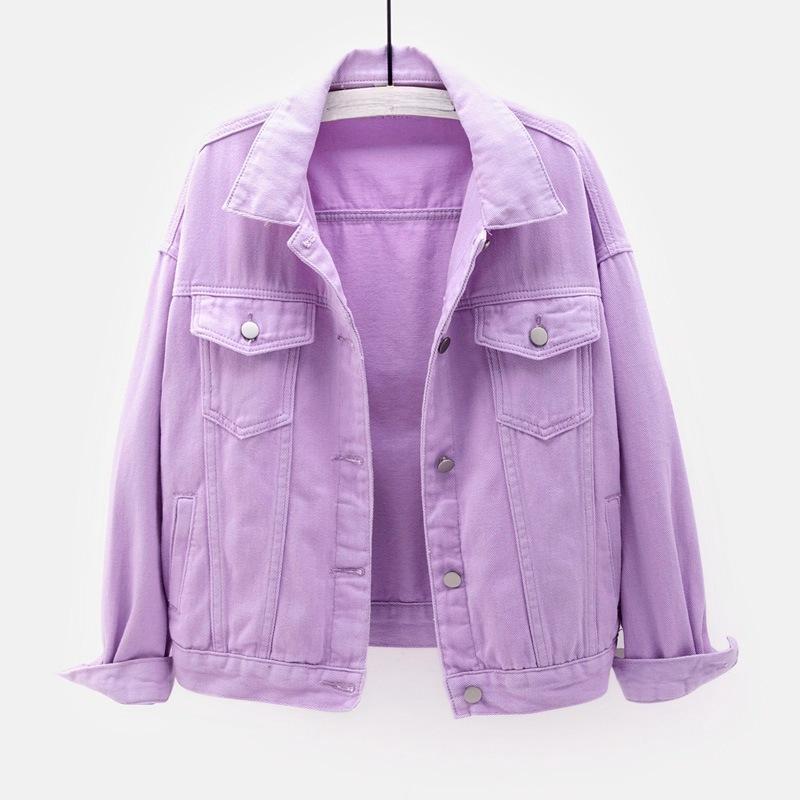 Female Tops Short Coat Spring Autumn Denim Jacket Women Casual  Female Color Jean Jackets Loose Outerwear Woman Tops