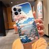 Japanese Landscape Cherry Flower Phone Case For iPhone 17 Pro Max 17 Air 16 15 14 13 Pro Max 15 16 Pro 15Plus