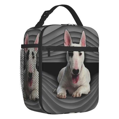 Fashion Bull Terrier Insulated Lunch Bags for Women Dog Animal Resuable Cooler Thermal Bento Box Outdoor Camping Travel
