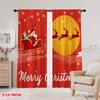 2 st, 2D-plantryckta Rullgardiner Gardiner Livfull Jultomte med Renar Polyestertyg (utan spö) Dekorationer Utomhus