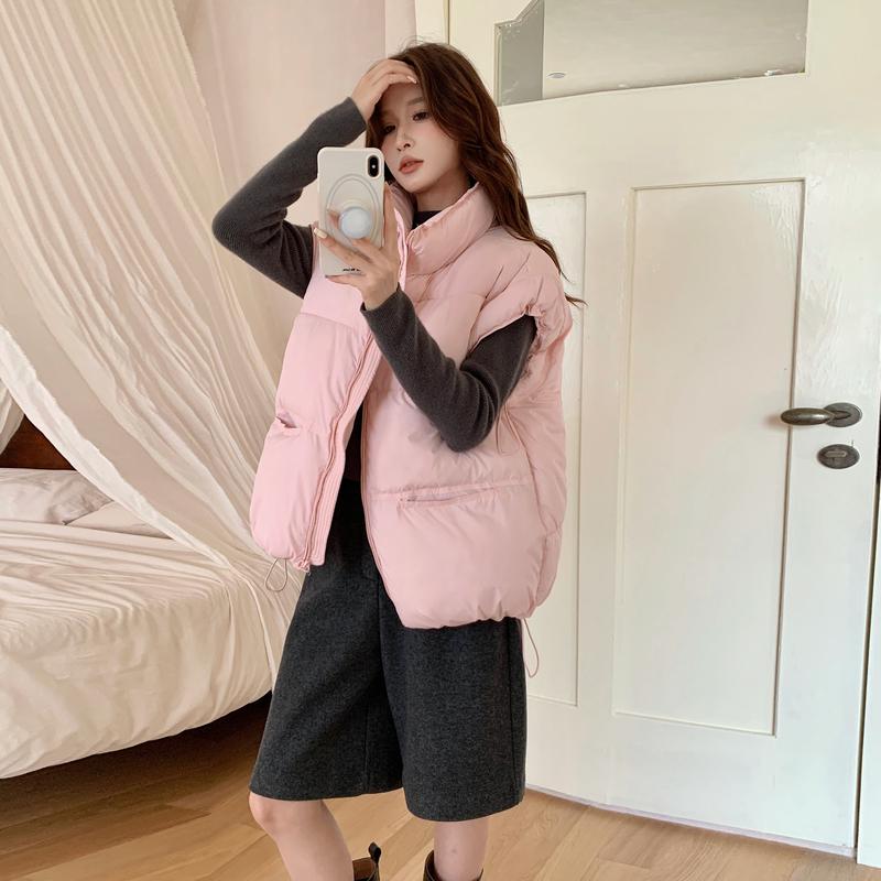 DIMANAF 2025 Women Parkas Plus Size Vest Coats Jackets Short Sleeveless Outerwear Thick Warm New Autumn Winter