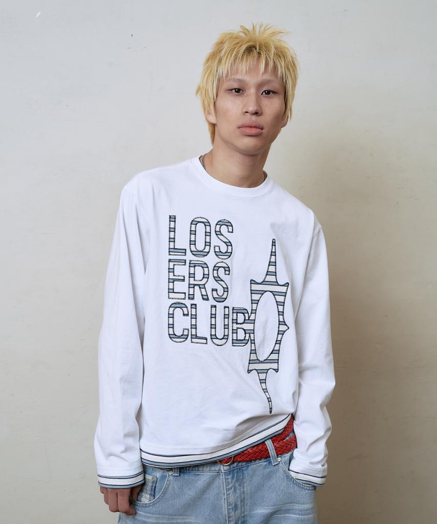 Lujeoseukeulleob Logo Layered Long Sleeve T-Shirt White