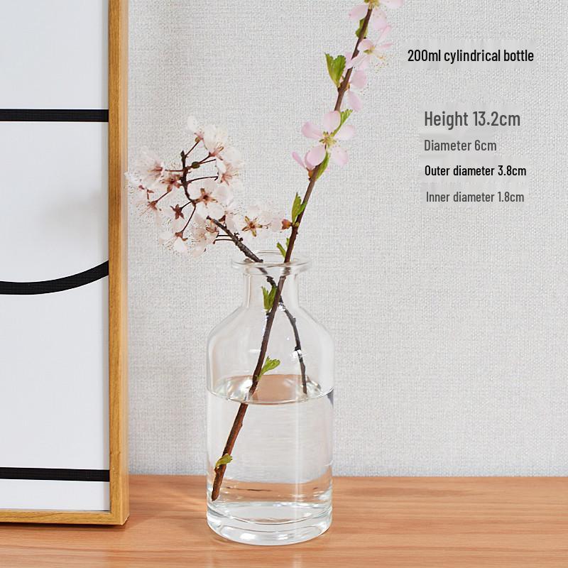 Retro Embossed Transparent Glass Vase: French-Inspired Luxury Home Decor for Living Room