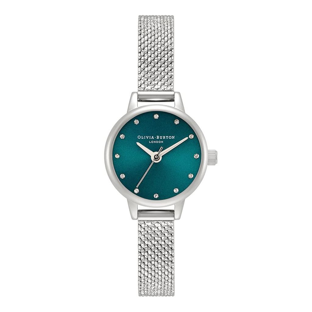 Authorized Distributor Olivia Burton Watch Ladies OB16MN13 Classics Mini Dial Teal Sunray Silver Boucle Mesh [OLIVIA BURTON]