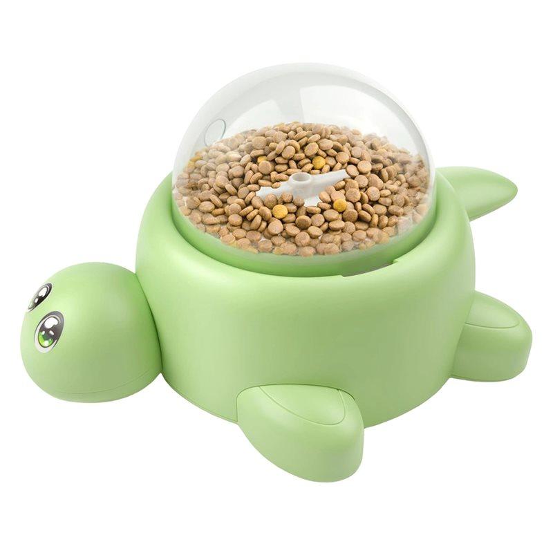 AB34-Pet Puzzle Feeder , Interactive Slow Feeding& Auto Snack Dispenser For Cat Dogs, Turtle Treat Food Dispenser