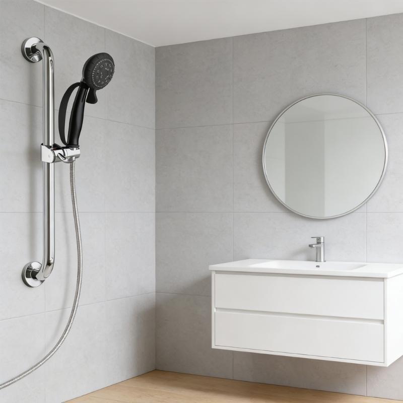 Adjustable Shower Head Holder With 360 Degree Rotating Universal Shower Grab Bar Head Holder Easy Installation
