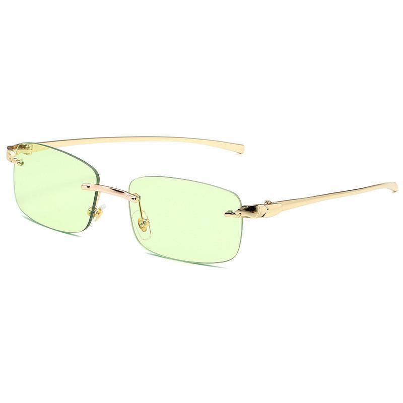 Leopard Head Frameless Sunglasses With Uv400 Protection For Fashionable Outdoor Wear