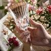 2pcs Elegant Crystal Stemmed Glassware Plaid Pattern, Retro Style Lead-Free Wine Glass, for Weddings, Birthdays, Holidays
