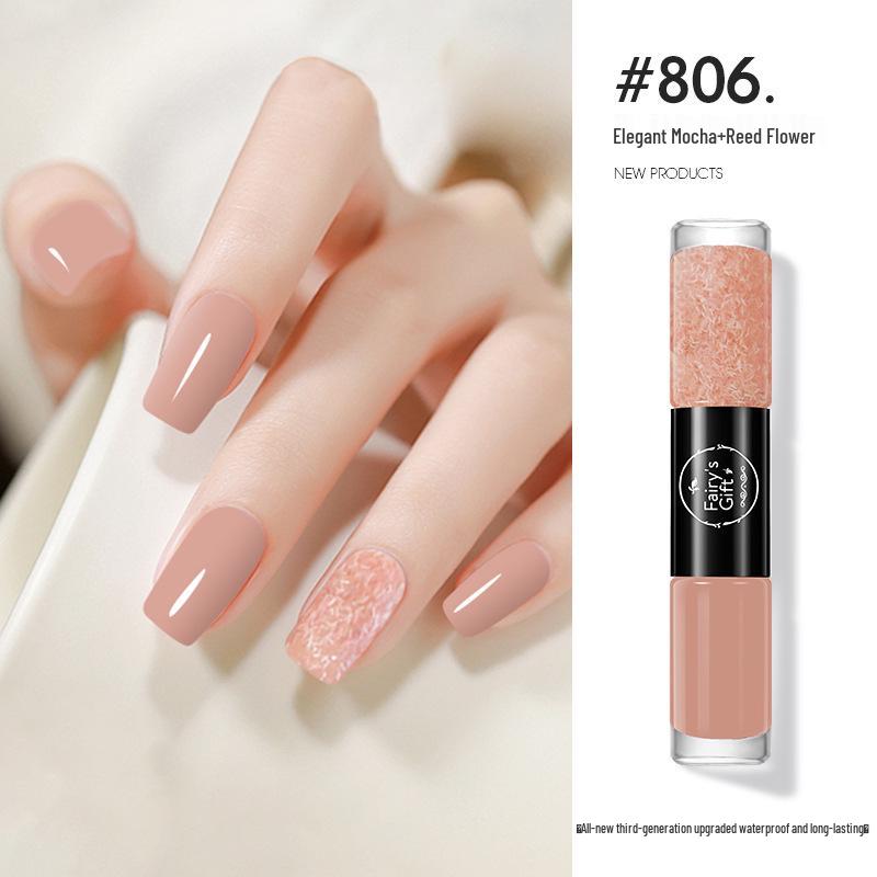 Two-Color Peelable Quick-Dry Waterproof Glitter Nail Polish Set