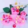 5 Pieces Strawberry Silicone Molds Orange 3D Fondant Molds Craft Cake Molds  for Cupcake Candy