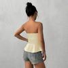 European and American style hottie sexy tube top women's pleated off-the-shoulder slim-fit summer new solid color sleeveless top