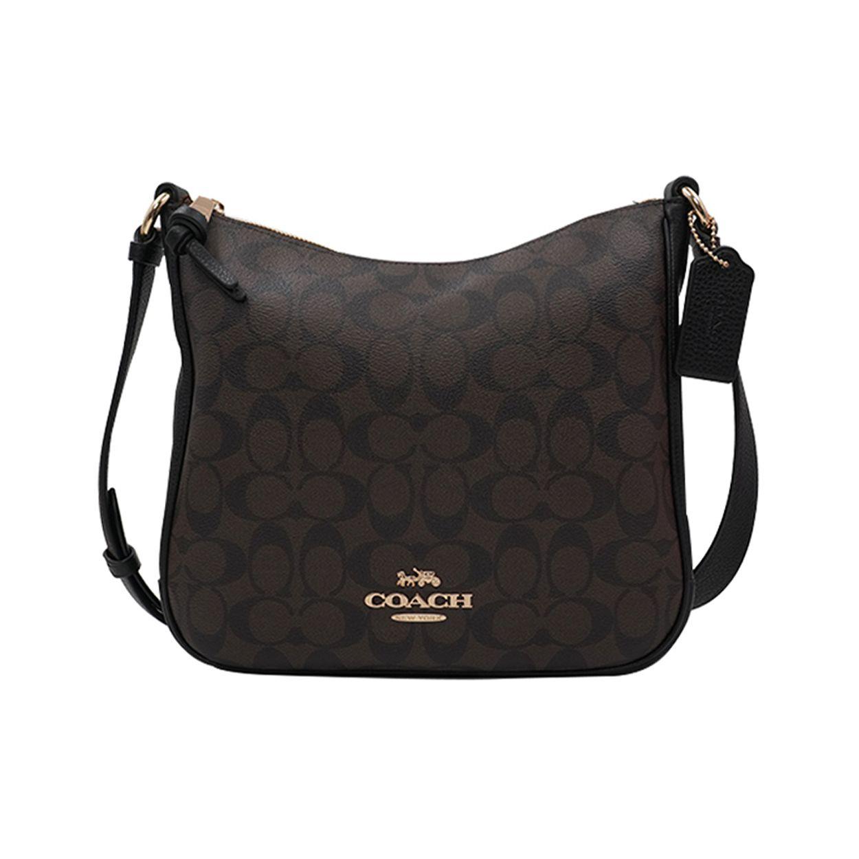 Coach Ellie 26 Fashion Leather Shoulder Bag Medium Women bags Dark-Brown C1649-IMAA8 Basic Set (Bag+Dust Bag)
