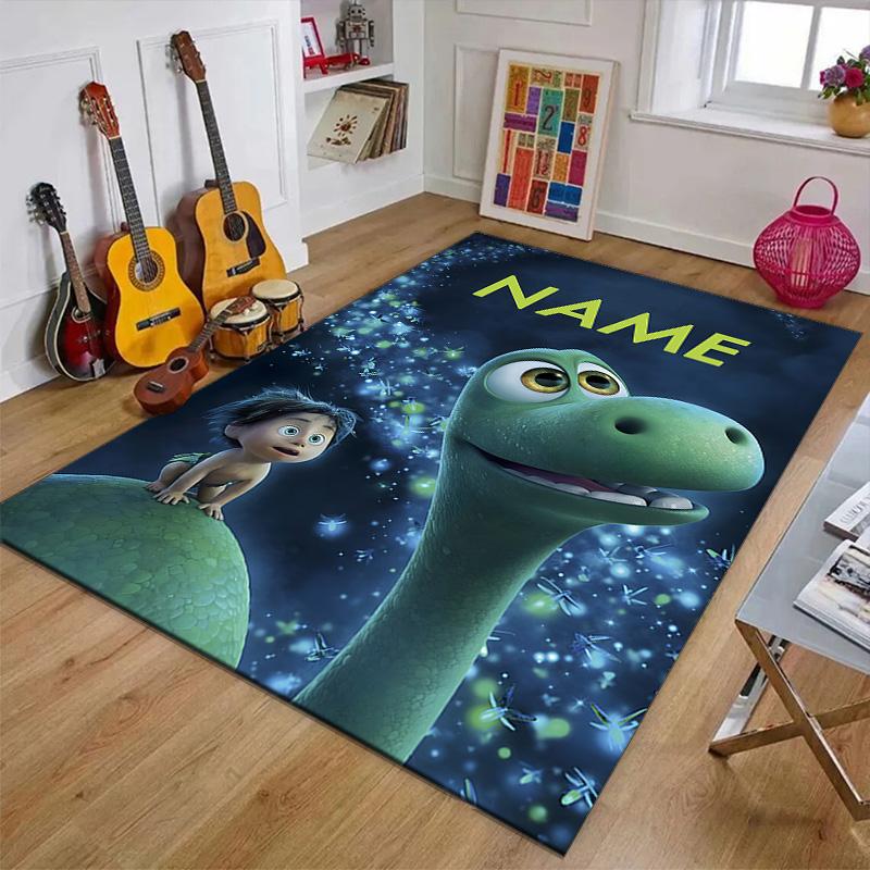 Custom The Good Dinosaur Mat Personalized Name, Polyester Washable Indoor Entryway Rug, Gift for Christmas, Easter, Thanksgiving Day