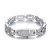 Thick Hip HopJewelry Cz Cuban Bracelet Ice Out Link Chain Men's Silver Plated Diamond Bracelet