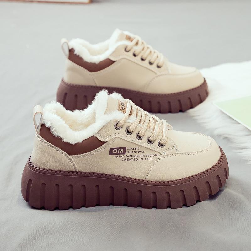 

Флисовые утепленные большие хлопковые женские туфли зимние теплые сноубутсы женские универсальные новые на толстой подошве хлопковые ботинки зимние хлопковые туфли 36